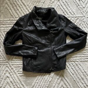 Vince Black Leather Moto Jacket - Women